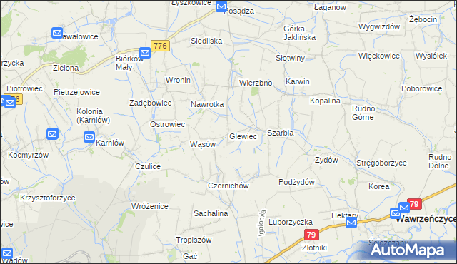mapa Glewiec, Glewiec na mapie Targeo