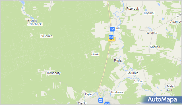 mapa Glinki gmina Lidzbark, Glinki gmina Lidzbark na mapie Targeo