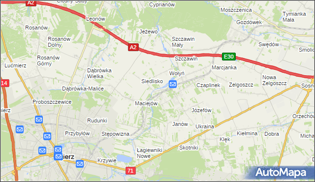 mapa Glinnik gmina Zgierz, Glinnik gmina Zgierz na mapie Targeo