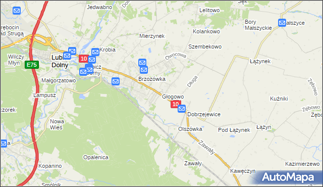 mapa Głogowo, Głogowo na mapie Targeo