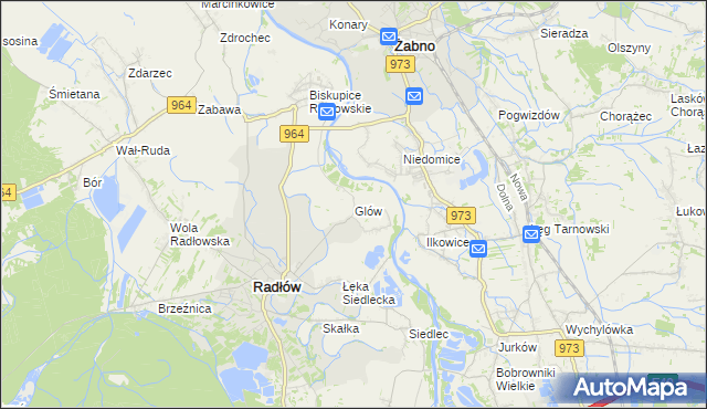 mapa Glów, Glów na mapie Targeo
