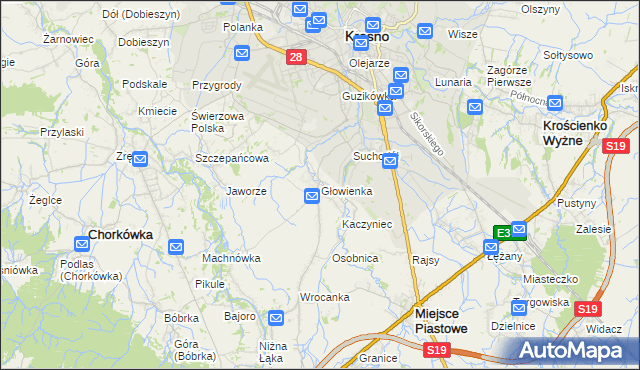 mapa Głowienka, Głowienka na mapie Targeo