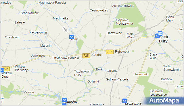 mapa Głudna, Głudna na mapie Targeo