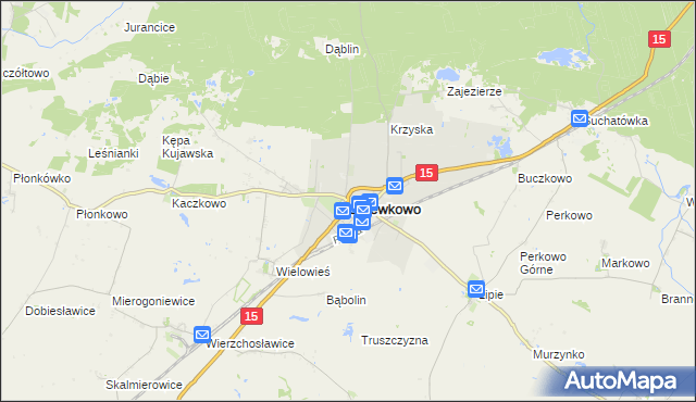 mapa Gniewkowo powiat inowrocławski, Gniewkowo powiat inowrocławski na mapie Targeo