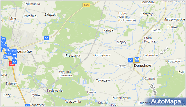 mapa Godziętowy, Godziętowy na mapie Targeo