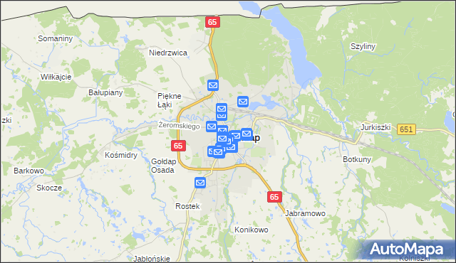 mapa Gołdap, Gołdap na mapie Targeo