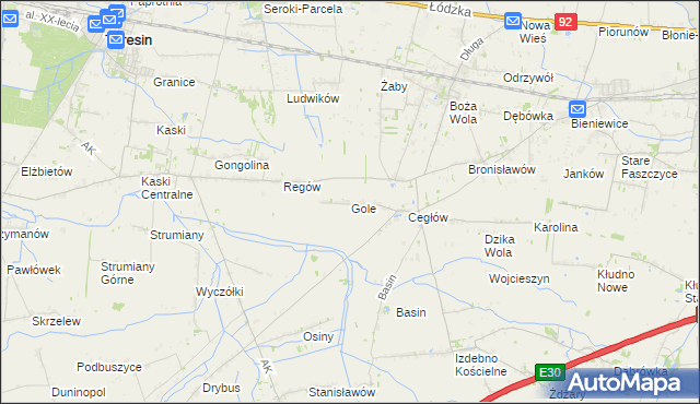mapa Gole gmina Baranów, Gole gmina Baranów na mapie Targeo