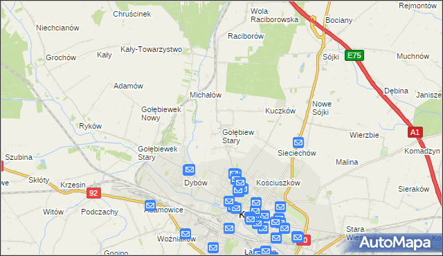 mapa Gołębiew Stary, Gołębiew Stary na mapie Targeo