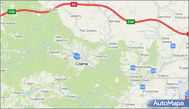 mapa Golemki, Golemki na mapie Targeo