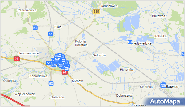 mapa Goliszów, Goliszów na mapie Targeo