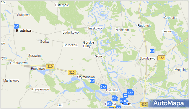mapa Góra gmina Śrem, Góra gmina Śrem na mapie Targeo