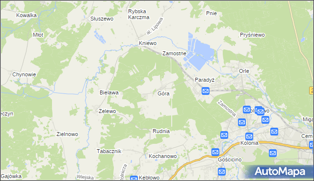 mapa Góra gmina Wejherowo, Góra gmina Wejherowo na mapie Targeo