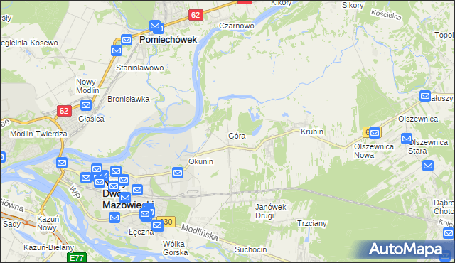 mapa Góra gmina Wieliszew, Góra gmina Wieliszew na mapie Targeo