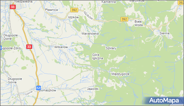 mapa Góra Igliczna, Góra Igliczna na mapie Targeo