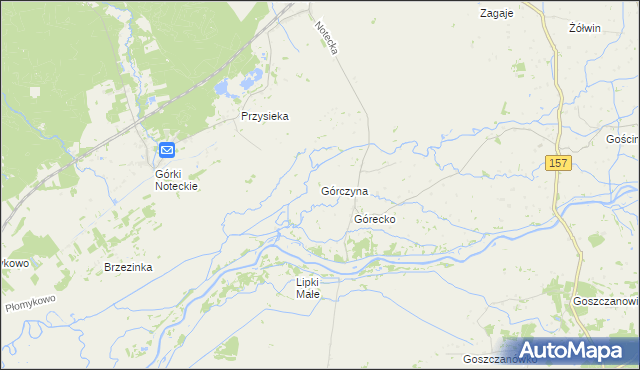 mapa Górczyna gmina Zwierzyn, Górczyna gmina Zwierzyn na mapie Targeo