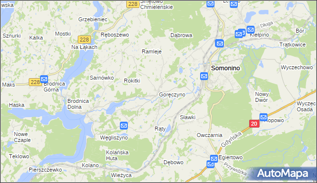 mapa Goręczyno, Goręczyno na mapie Targeo