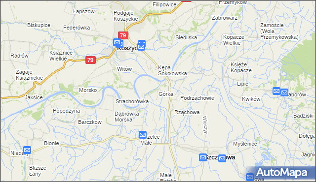 mapa Górka gmina Szczurowa, Górka gmina Szczurowa na mapie Targeo
