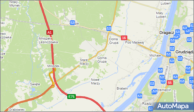 mapa Górna Grupa, Górna Grupa na mapie Targeo