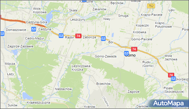 mapa Górno-Zawada, Górno-Zawada na mapie Targeo