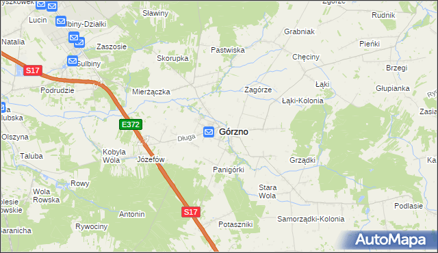 mapa Górzno powiat garwoliński, Górzno powiat garwoliński na mapie Targeo