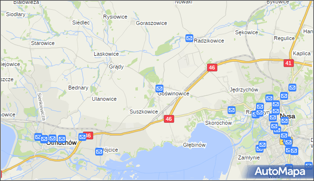 mapa Goświnowice, Goświnowice na mapie Targeo
