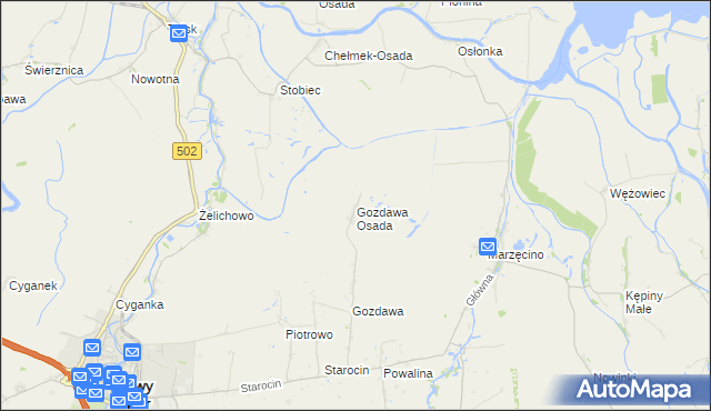 mapa Gozdawa Osada, Gozdawa Osada na mapie Targeo