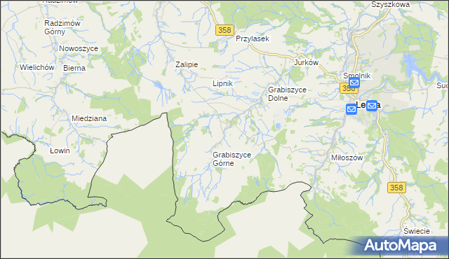 mapa Grabiszyce Średnie, Grabiszyce Średnie na mapie Targeo