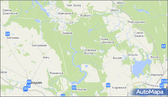 mapa Grabowa Buchta, Grabowa Buchta na mapie Targeo