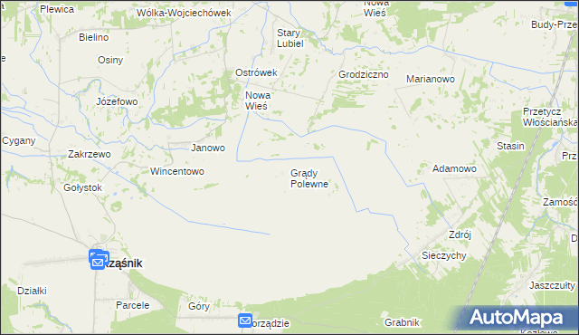 mapa Grądy Polewne, Grądy Polewne na mapie Targeo