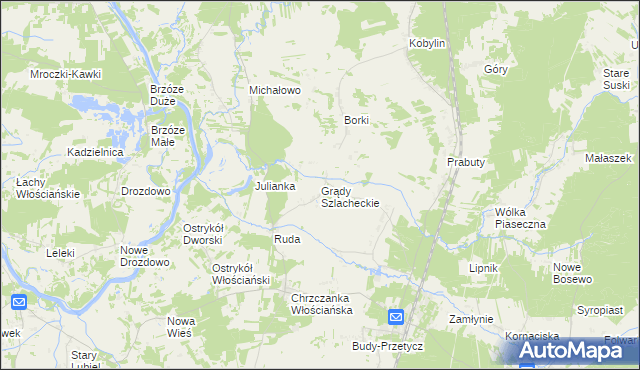 mapa Grądy Szlacheckie, Grądy Szlacheckie na mapie Targeo