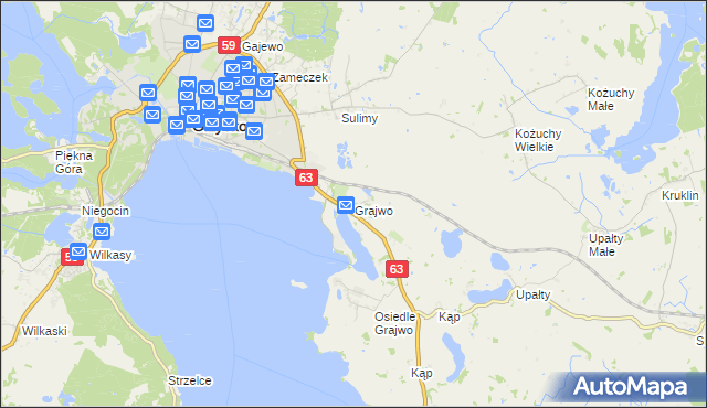 mapa Grajwo, Grajwo na mapie Targeo