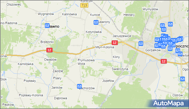mapa Grążowice, Grążowice na mapie Targeo