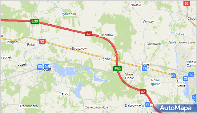 mapa Gręzów, Gręzów na mapie Targeo