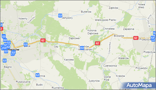 mapa Grochów Włościański, Grochów Włościański na mapie Targeo