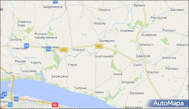 mapa Grochowalsk, Grochowalsk na mapie Targeo