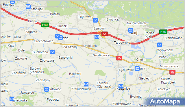 mapa Grodkowice, Grodkowice na mapie Targeo