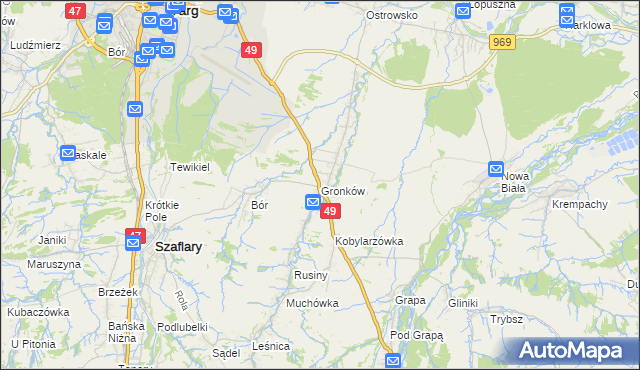 mapa Gronków, Gronków na mapie Targeo