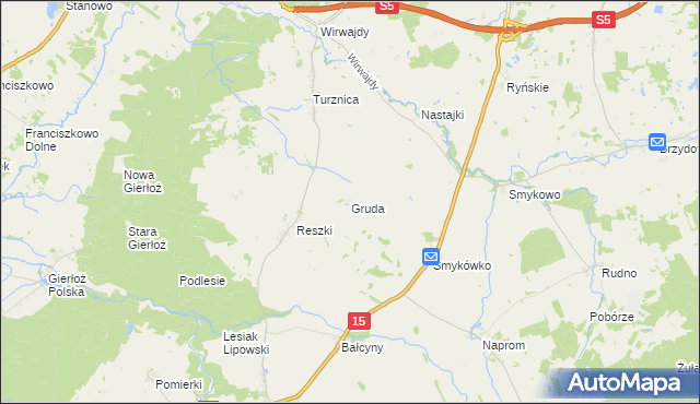 mapa Gruda, Gruda na mapie Targeo