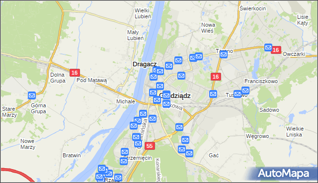 mapa Grudziądza, Grudziądz na mapie Targeo
