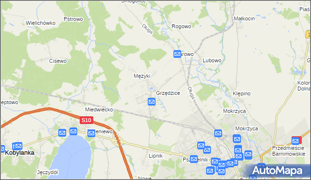 mapa Grzędzice, Grzędzice na mapie Targeo
