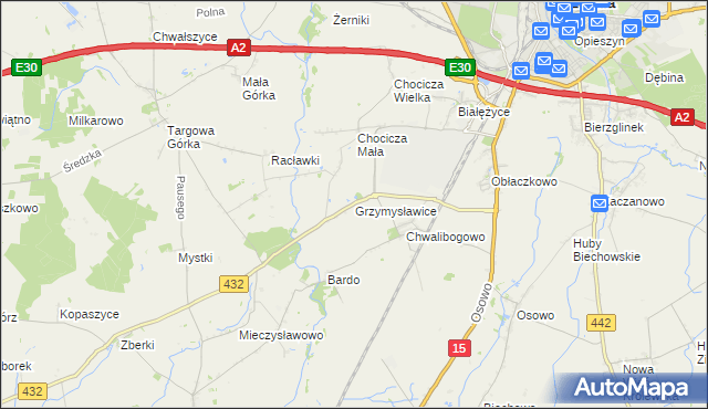 mapa Grzymysławice, Grzymysławice na mapie Targeo