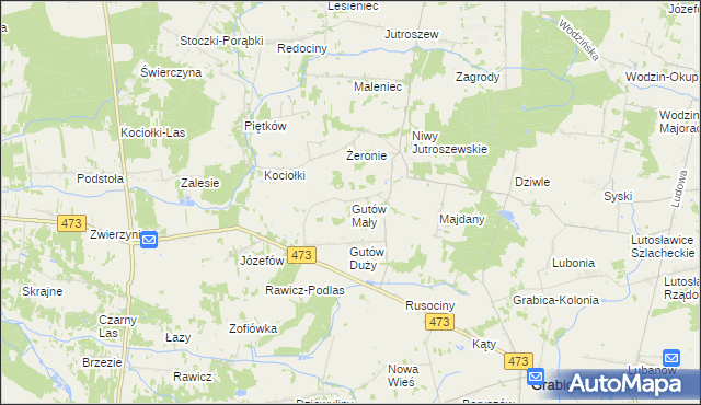 mapa Gutów Mały, Gutów Mały na mapie Targeo
