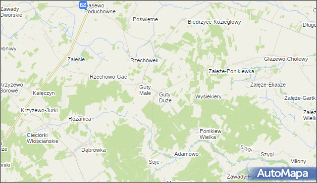 mapa Guty Duże, Guty Duże na mapie Targeo