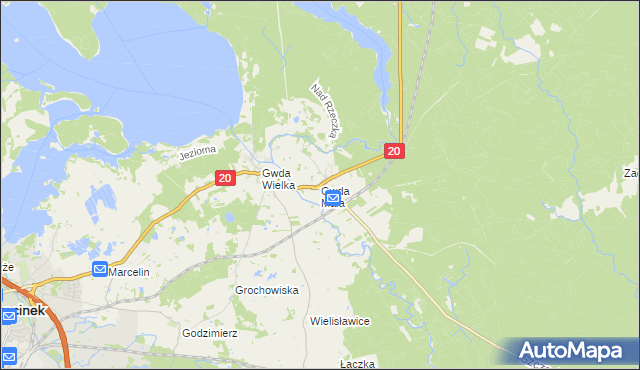 mapa Gwda Mała, Gwda Mała na mapie Targeo