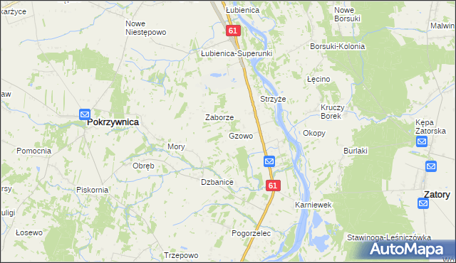 mapa Gzowo, Gzowo na mapie Targeo