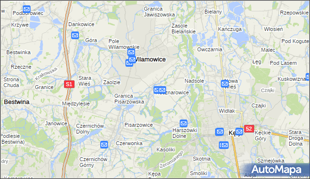 mapa Hecznarowice, Hecznarowice na mapie Targeo