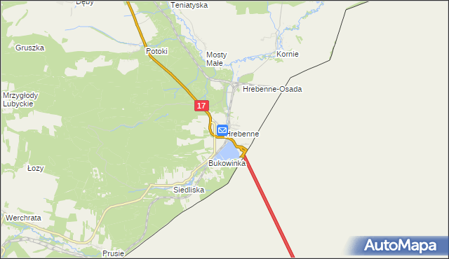 mapa Hrebenne gmina Lubycza Królewska, Hrebenne gmina Lubycza Królewska na mapie Targeo