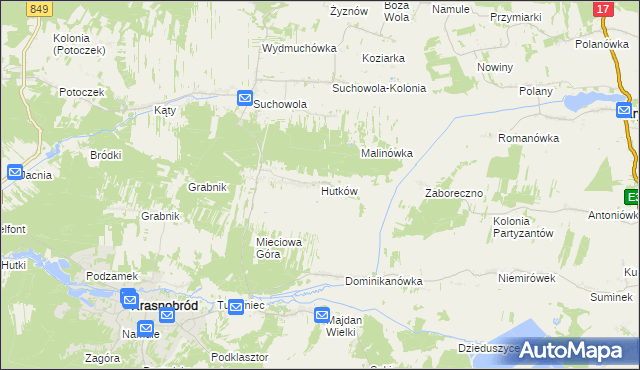 mapa Hutków, Hutków na mapie Targeo