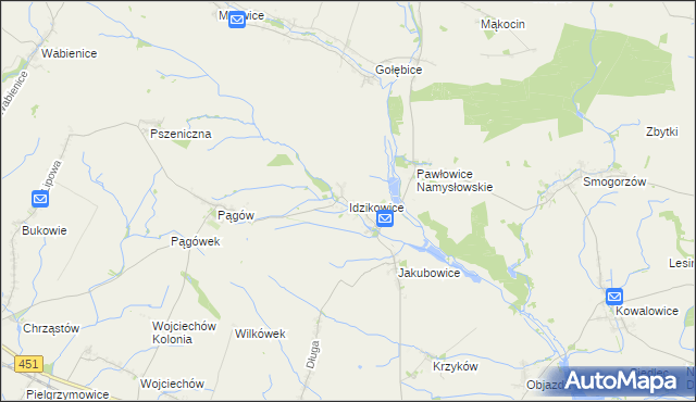 mapa Idzikowice gmina Wilków, Idzikowice gmina Wilków na mapie Targeo