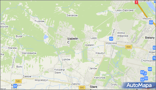 mapa Izabelin B, Izabelin B na mapie Targeo